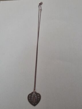 Vintage-Inspired Heart Pendant Necklace - Copper Tone